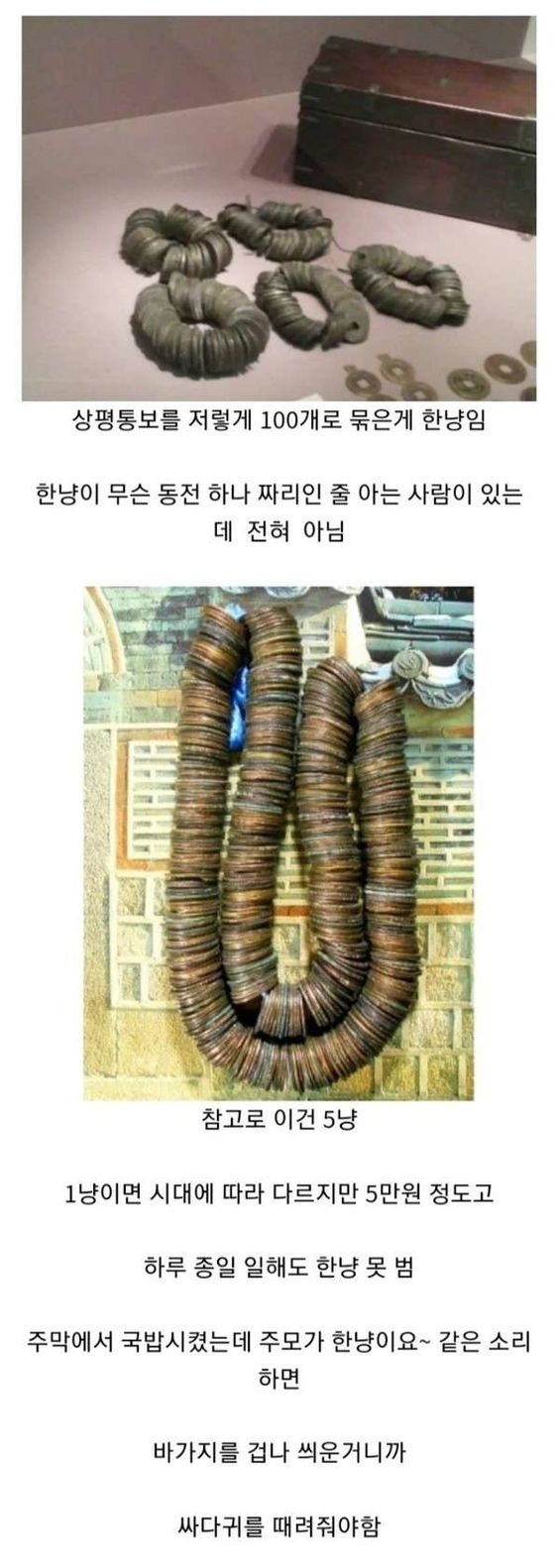 조선의 한냥의 무게